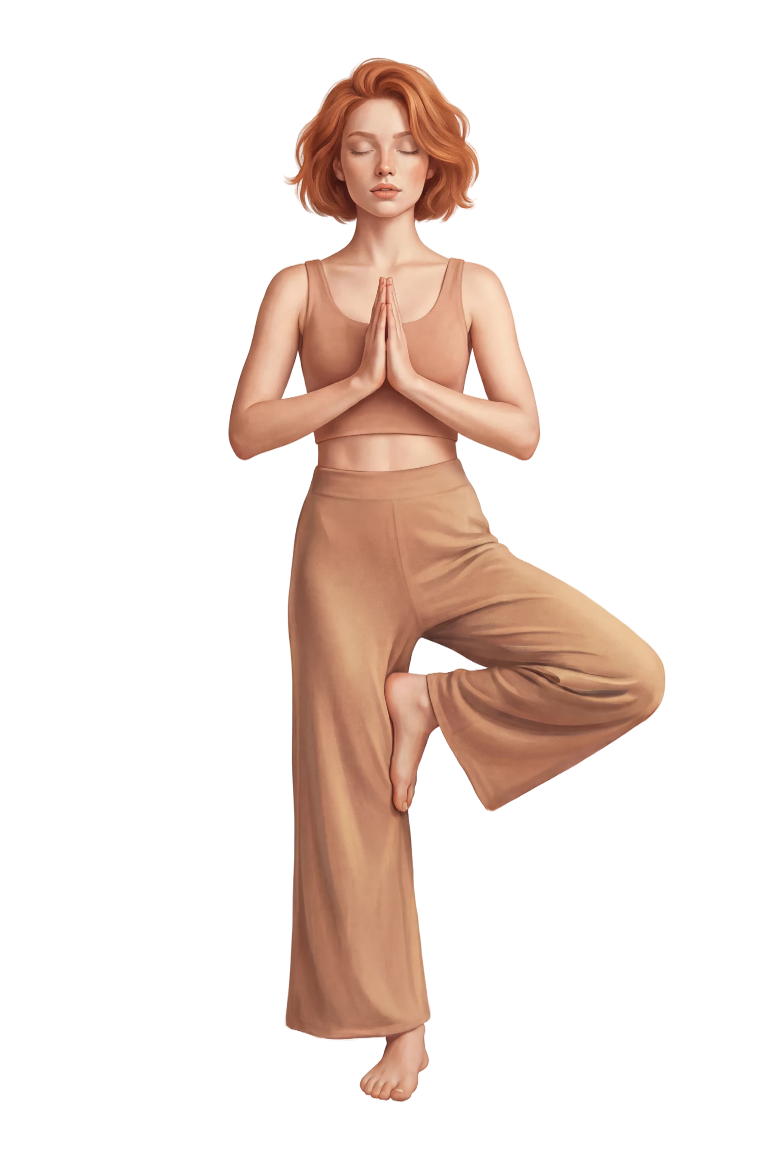 Woman in a stable anchor pose, pillar STABILIZE